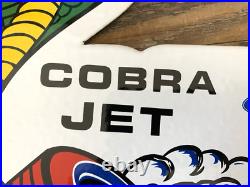 Vintage Ford Svt Cobra Jet Mustang Dealer Gas Station Porcelain Oil Pump Sign