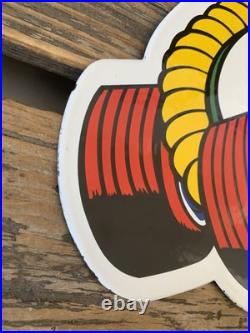 Vintage Ford Svt Cobra Jet Mustang Dealer Gas Station Porcelain Oil Pump Sign