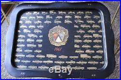 Vintage Ford TV Trays 300 500 Club 4 Eating Trays & 1 Serving Tray Shop Decor
