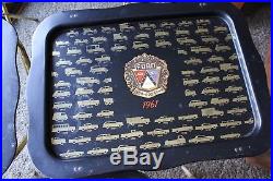 Vintage Ford TV Trays 300 500 Club 4 Eating Trays & 1 Serving Tray Shop Decor