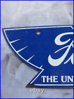 Vintage Ford The Universal Car Porcelain Sign 10×4