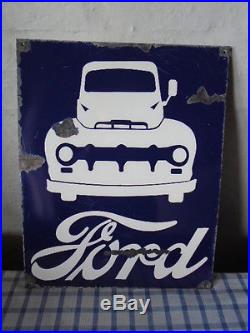 Vintage Ford Trucks Porcelain Sign 16 x 20 inches