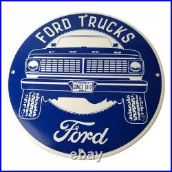 Vintage Ford Trucks Service Porcelain Sign Gas Pump Porcelain Auto Sign