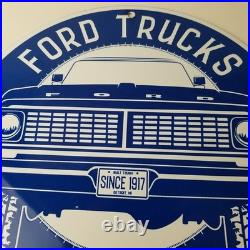 Vintage Ford Trucks Service Porcelain Sign Gas Pump Porcelain Auto Sign