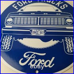 Vintage Ford Trucks Service Porcelain Sign Gas Pump Porcelain Auto Sign