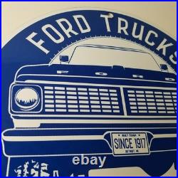 Vintage Ford Trucks Service Porcelain Sign Gas Pump Porcelain Auto Sign