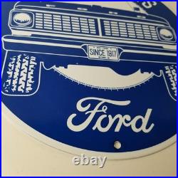 Vintage Ford Trucks Service Porcelain Sign Gas Pump Porcelain Auto Sign