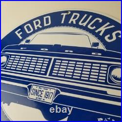 Vintage Ford Trucks Service Porcelain Sign Gas Pump Porcelain Auto Sign