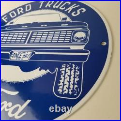 Vintage Ford Trucks Service Porcelain Sign Gas Pump Porcelain Auto Sign