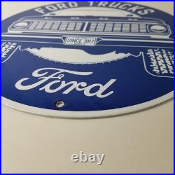 Vintage Ford Trucks Service Porcelain Sign Gas Pump Porcelain Auto Sign
