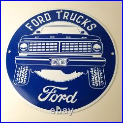 Vintage Ford Trucks Service Porcelain Sign Gas Pump Porcelain Auto Sign