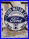 Vintage-Ford-V8-Porcelain-Sign-18-Flange-Automobile-Dealer-Gas-Sales-Service-01-tfx