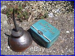 Vintage Ford script accessories antique tool kit Oil can bulb box auto old promo
