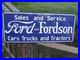 Vintage-Fordson-3ft-Porcelain-Sign-Old-Gas-Ford-Truck-Car-Dealer-Sales-Service-01-lqp