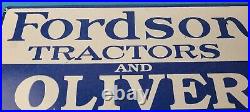 Vintage Fordson Sign Tractors Implements Service Gas Pump Porcelain Sign