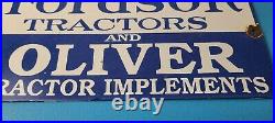 Vintage Fordson Sign Tractors Implements Service Gas Pump Porcelain Sign