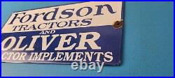 Vintage Fordson Sign Tractors Implements Service Gas Pump Porcelain Sign