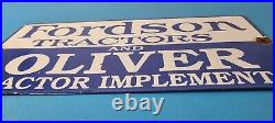 Vintage Fordson Sign Tractors Implements Service Gas Pump Porcelain Sign