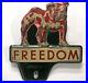 Vintage-Freedom-Oil-Bulldog-Advertising-License-Plate-Topper-Gas-Station-Rat-Rod-01-mn