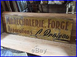 Vintage French Wooden Advertising Sign Car Garage Repair Sign
