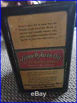 Vintage French auto Marshall Oil Can Race Car Gas 5 Gallon