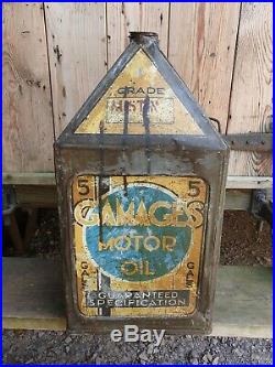 Vintage GAMAGES 5 Gallon Pyramid Motor Oil Can for Austin Cars Automobilia