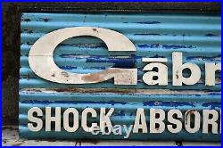 Vintage Gabriel Shock Absorbers Advertising Sign Board Wooden Letter Die Cut Ad