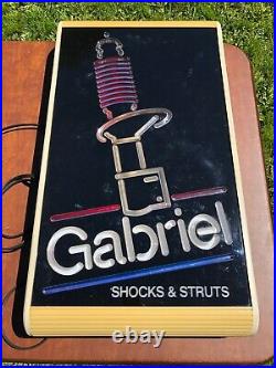 Vintage Gabriel Shocks & Struts Lighted Dealer Auto Car Parts Shop Service Sign