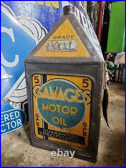 Vintage Gamages Motor Oil 5 Gallon Pyramid Can Automobilia Motoring Collectable