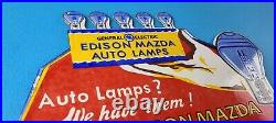 Vintage General Elec Sign Edison Auto Light Bulb Lamps Porcelain Gas Pump Sign