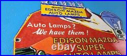 Vintage General Elec Sign Edison Auto Light Bulb Lamps Porcelain Gas Pump Sign