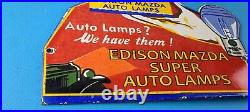 Vintage General Elec Sign Edison Auto Light Bulb Lamps Porcelain Gas Pump Sign