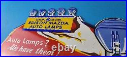 Vintage General Elec Sign Edison Auto Light Bulb Lamps Porcelain Gas Pump Sign