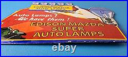 Vintage General Elec Sign Edison Auto Light Bulb Lamps Porcelain Gas Pump Sign