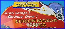 Vintage General Elec Sign Edison Auto Light Bulb Lamps Porcelain Gas Pump Sign