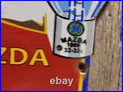 Vintage General Electric Porcelain Sign Edison Mazda Auto Lamp Car Light Bulb Ge