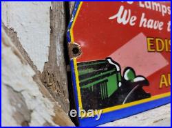 Vintage General Electric Porcelain Sign Edison Mazda Auto Lamp Car Light Bulb Ge