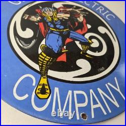 Vintage General Electric Sign Thor Marvel Gas Auto Shop Pump Porcelain Sign