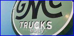 Vintage General Motors Porcelain Gas Gmc Auto Trucks Sales Service Dealer Sign