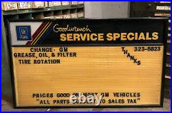 Vintage General Motors Service Center Lighted Sign GM Chevrolet Advertising