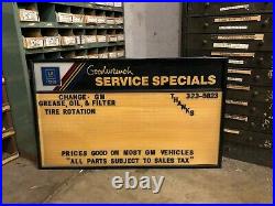 Vintage General Motors Service Center Lighted Sign GM Chevrolet Advertising