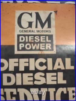 Vintage General Motors Sign Automobiles Diesel Trucks Porcelain Gas Pump Sign