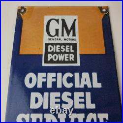 Vintage General Motors Sign GM Automobiles Trucks Gas Diesel Porcelain Sign