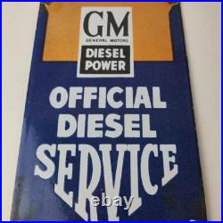 Vintage General Motors Sign GM Automobiles Trucks Gas Diesel Porcelain Sign