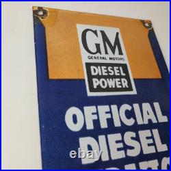 Vintage General Motors Sign GM Automobiles Trucks Gas Diesel Porcelain Sign
