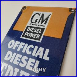 Vintage General Motors Sign GM Automobiles Trucks Gas Diesel Porcelain Sign
