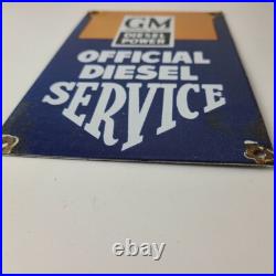 Vintage General Motors Sign GM Automobiles Trucks Gas Diesel Porcelain Sign
