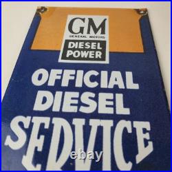 Vintage General Motors Sign GM Automobiles Trucks Gas Diesel Porcelain Sign
