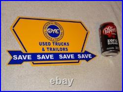 Vintage General Motors Trucks Trailers Metal Enamel Car Gasoline Oil Dealer Sign