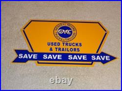 Vintage General Motors Trucks Trailers Metal Enamel Car Gasoline Oil Dealer Sign